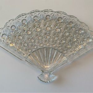 Vintage Fenton Daisy Button Pattern Fan Shaped Dresser Collectible Serving Tray